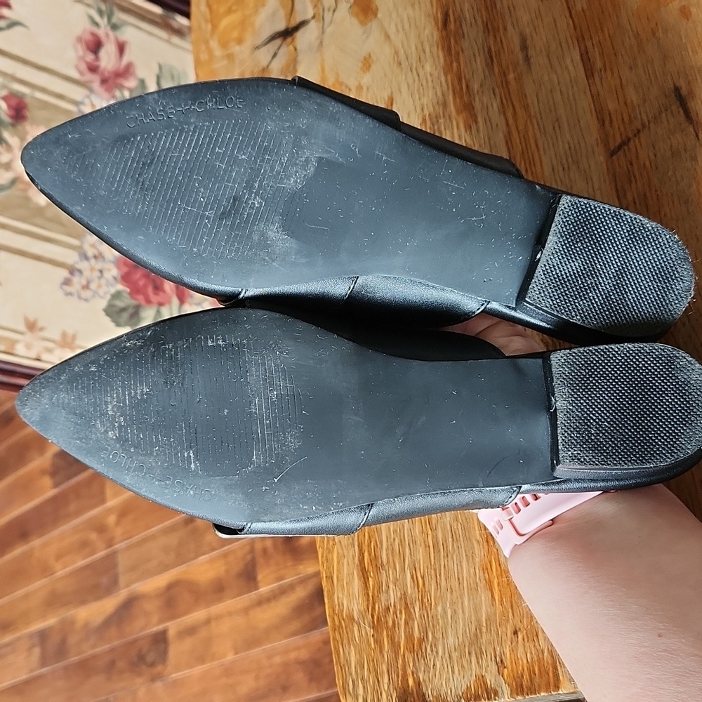 Chase + Chloe Black Pointed Buckle Mules - Picture 3 of 12